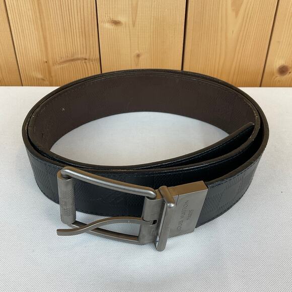 Louis Vuitton Reversible Belt, Black/Brown with Silver Buckle - Picture 1 of 11